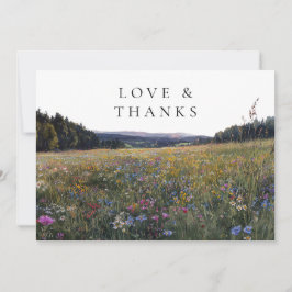 Wildflowers Floral Meadow Wedding Photo Bedankkaart