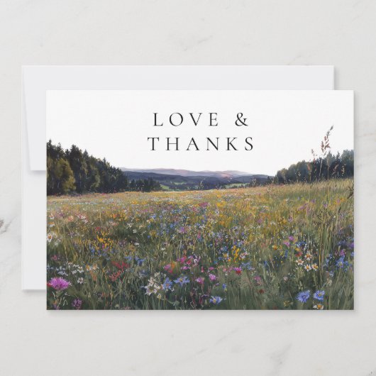 Wildflowers Floral Meadow Wedding Photo Bedankkaart (Voorkant)