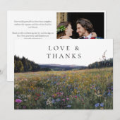 Wildflowers Floral Meadow Wedding Photo Bedankkaart (Voorkant / Achterkant)