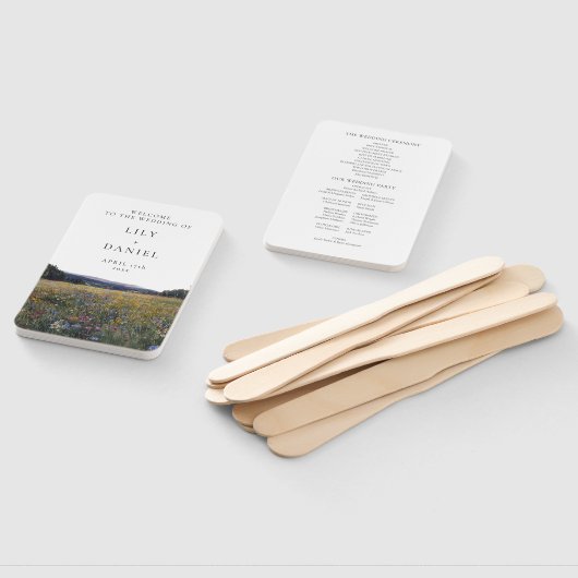 Wildflowers Floral MeadowWedding Program Handwaaier (Niet-gemonteerd)