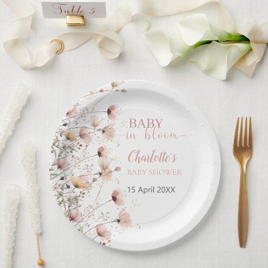 wildflowers floral paper plates template papieren bordje