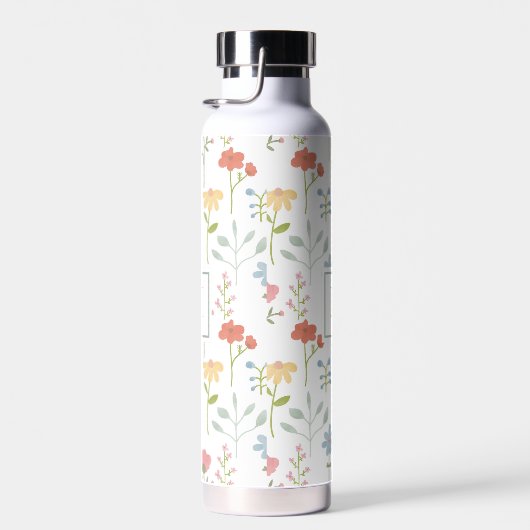Wildflowers Floral Pattern Monogram Waterfles (Rechts)