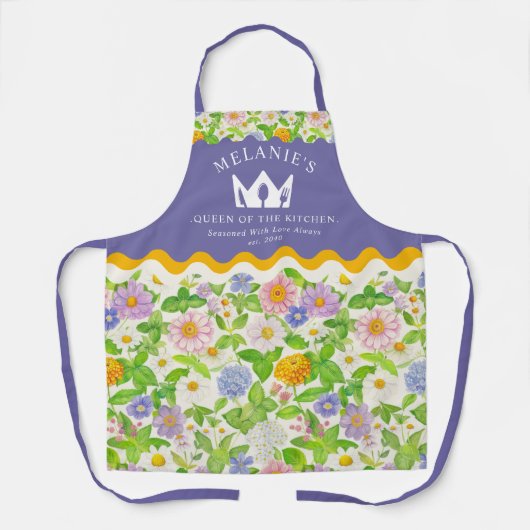 Wildflowers Floral Pattern Queen of the Kitchen Schort (Voorkant)