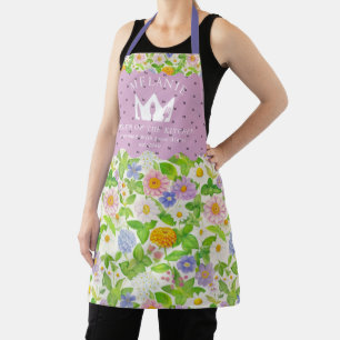 Wildflowers Floral Pattern Queen of the Kitchen Schort