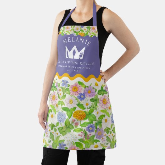 Wildflowers Floral Pattern Queen of the Kitchen Schort (Insitu)
