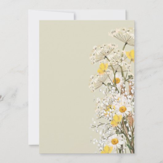 Wildflowers Floral Sage Modern Wedding Kaart (Achterkant)