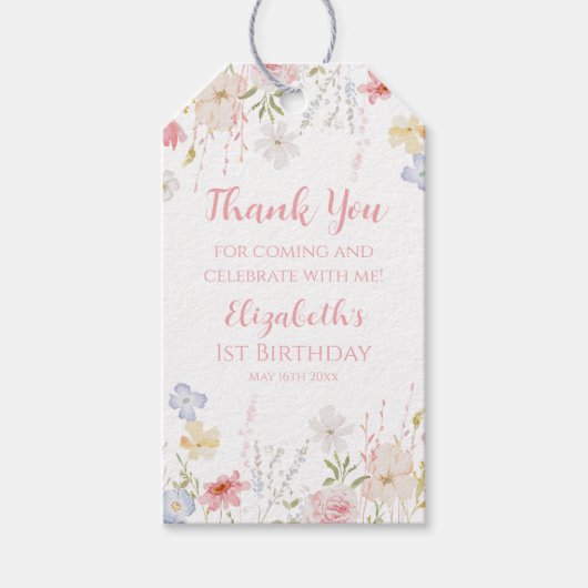WILDFLOWERS Floral spring Favor tag Cadeaulabel (Voorkant)