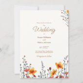 Wildflowers Floral Wedding Invitation | kleur van  Kaart (Voorkant)