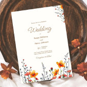 Wildflowers Floral Wedding Invitation | kleur van  Kaart