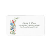 Wildflowers Floral Wedding Retour Adres Etiket (Voorkant)
