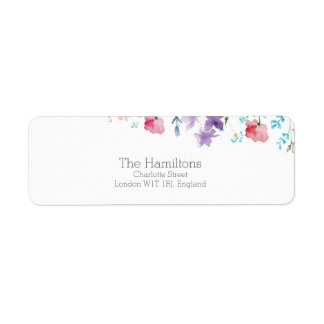 Wildflowers Floral Wedding Return Adres Label