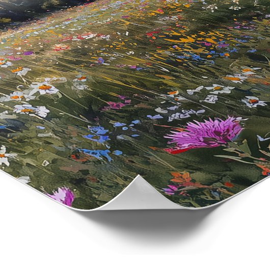 Wildflowers Floral Wedding Seating Chart Poster (Hoek)