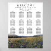 Wildflowers Floral Wedding Seating Chart Poster (Voorkant)