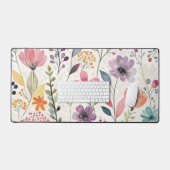 Wildflowers Floral Whimsical Pattern Bureaumat (Keyboard & Muis)