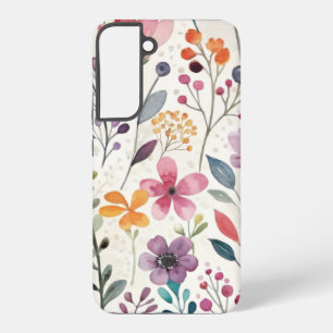 Wildflowers Floral Whimsical Pattern Samsung Galaxy Hoesje
