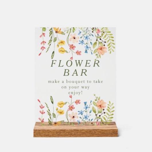 Wildflowers Flower Bar Acryl Bord (Voorkant)