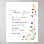 Wildflowers Flower Bar Vrijgezellenfeest Klein Poster (Voorkant)