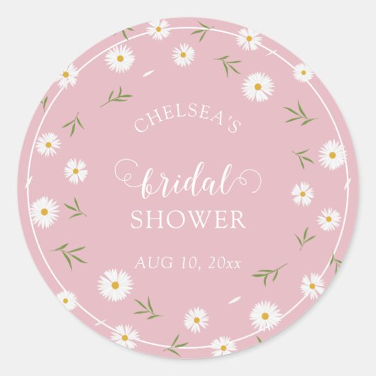 Wildflowers Foliage Greenery Garden Bridal Shower Ronde Sticker (Voorkant)