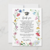 Wildflowers Foto Afstuderen Dank u Bedankkaart (Voorkant)