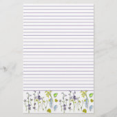 Wildflowers Frog Feathers Natuur Lined Briefpapier (Voorkant)