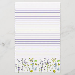 Wildflowers Frog Feathers Natuur Lined Briefpapier
