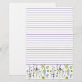 Wildflowers Frog Feathers Natuur Lined Briefpapier (Voorkant / Achterkant)
