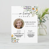 Wildflowers Funeral Memorial Service Foto Kaart (Staand voorkant)