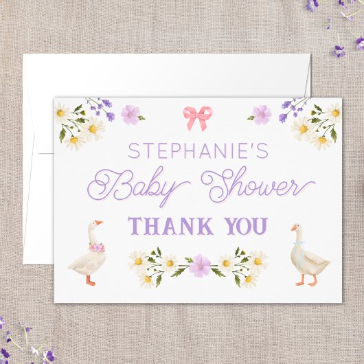 Wildflowers Ganzen Baby shower Bedankt