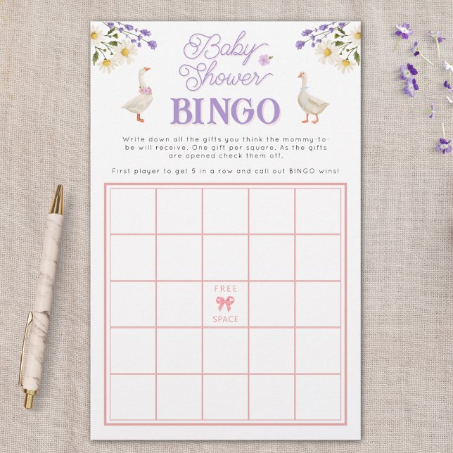 Wildflowers Ganzen Baby shower Bingo spel (Creator heeft geüpload)