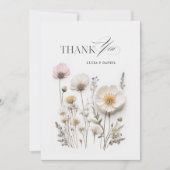 Wildflowers Garden Elegante bruiloft Bedankt Card (Voorkant)