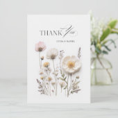 Wildflowers Garden Elegante bruiloft Bedankt Card (Staand voorkant)