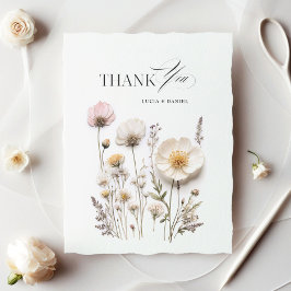 Wildflowers Garden Elegante bruiloft Bedankt Card