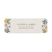 Wildflowers Garden Floral Wedding Retouradres Etiket (Voorkant)