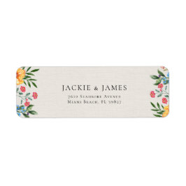 Wildflowers Garden Floral Wedding Retouradres Etiket