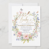 Wildflowers Garden Forest Sweet Little Baby shower Kaart (Voorkant)