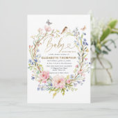 Wildflowers Garden Forest Sweet Little Baby shower Kaart (Staand voorkant)