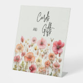 Wildflowers Garden Kaarten en geschenken teken Reclamebord Met Voetstuk (Voorkant)