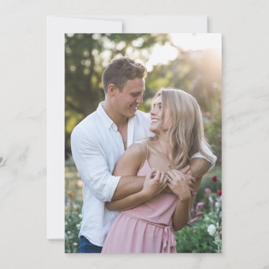 Wildflowers Garden Moderne foto bruiloft Opslaan D Kaart (Achterkant)