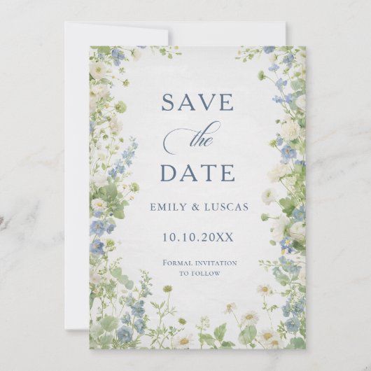  Wildflowers Garden Wedding Save The Date (Voorkant)
