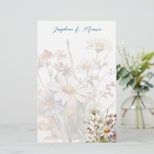 Wildflowers Gepersonaliseerd Schrijfpapier Briefpapier (Staand voorkant)