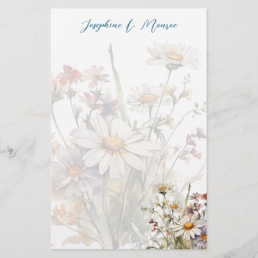 Wildflowers Gepersonaliseerd Schrijfpapier Briefpapier (Voorkant)