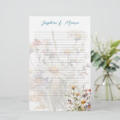 Wildflowers Gepersonaliseerd Schrijfpapier Lined Briefpapier (Staand voorkant)