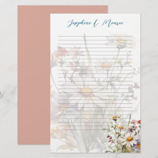 Wildflowers Gepersonaliseerd Schrijfpapier Lined Briefpapier