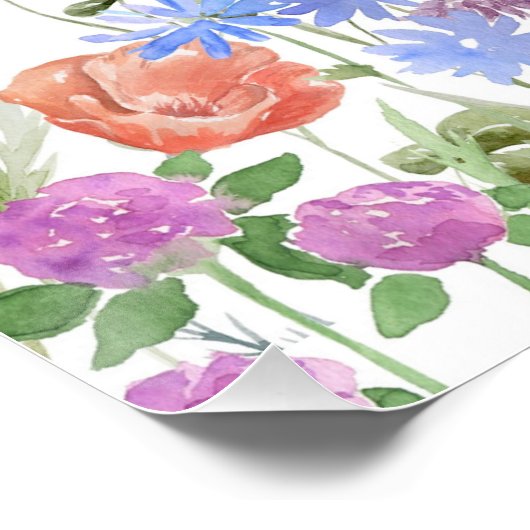Wildflowers gepersonaliseerde aangepaste naam perfect poster (Hoek)
