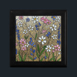 Wildflowers Glas in lood Illusie Sieraden Cadeaudoosje<br><div class="desc">Fijne wilde bloemen patroon in een glas-in-lood effect. Fijn en vrolijk. Perfect voor winkelsieraden en andere schatten,  of als een persoonlijk geschenk.</div>