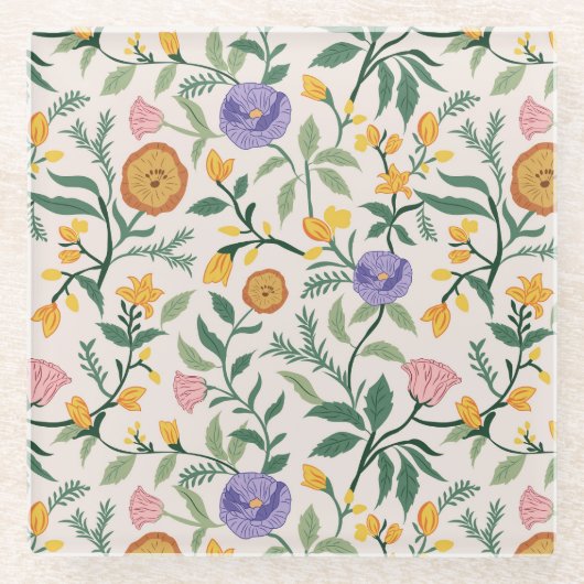 Wildflowers Glazen Onderzetter (Voorkant)