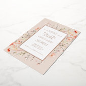 Wildflowers Graduation Party Echt Roos Goud Folie Uitnodiging (Gedraaid)