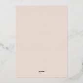 Wildflowers Graduation Party Echt Roos Goud Folie Uitnodiging (Achterkant)