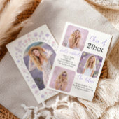 Wildflowers Graduation Photo Invitation Kaart