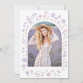 Wildflowers Graduation Photo Invitation Kaart (Voorkant)